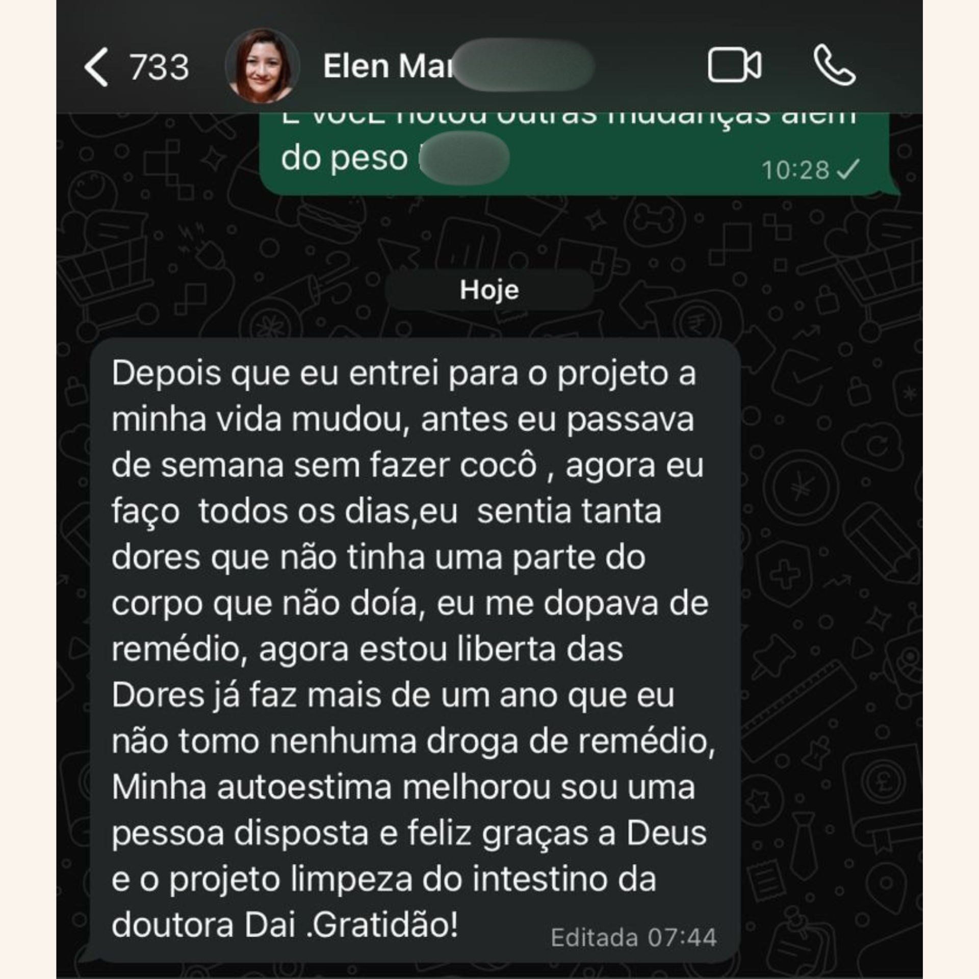 Liberta dos remédios há mais de 1 ano